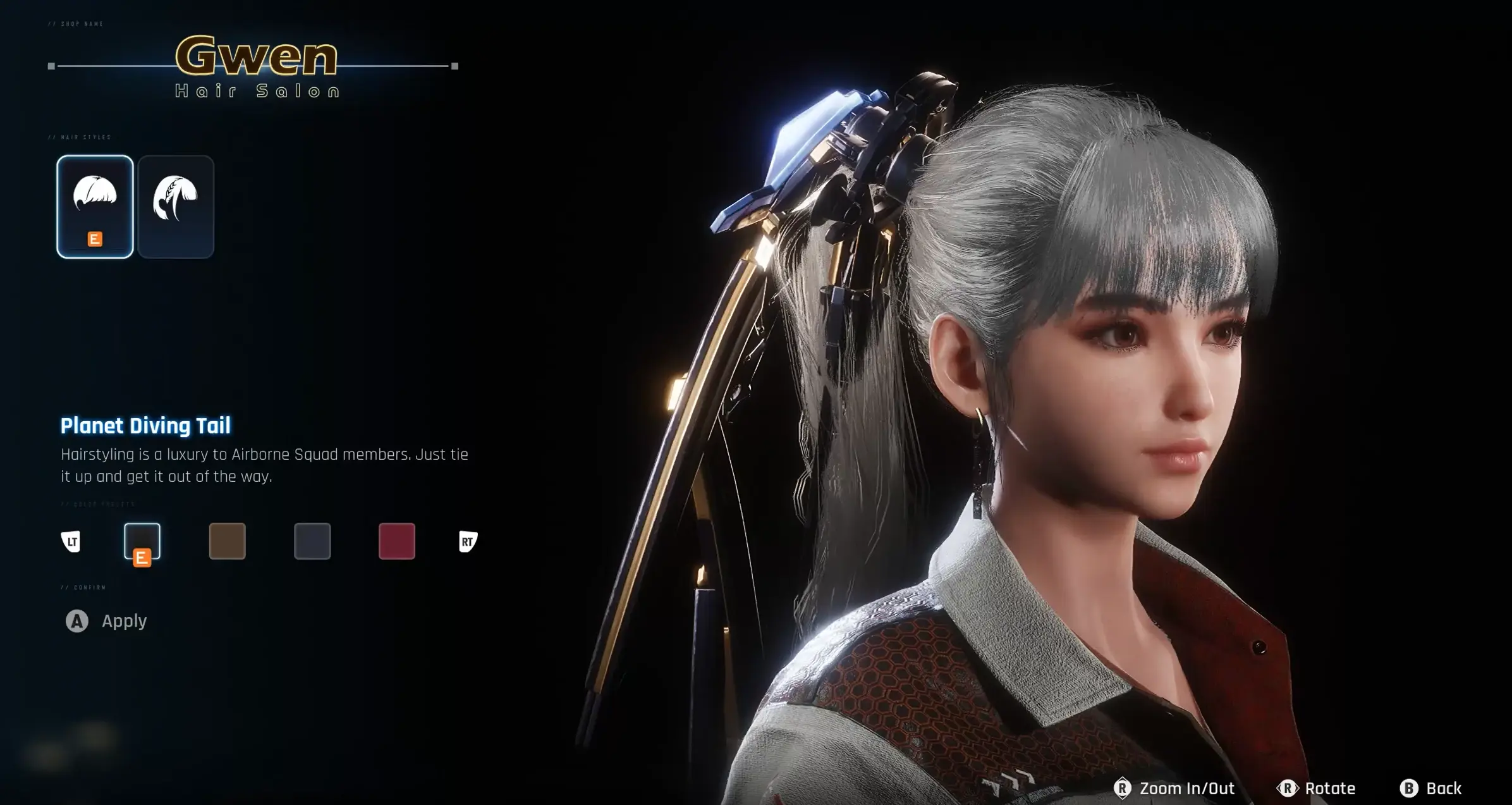 White Hair for default -Planet Diving Tail- hairstyle