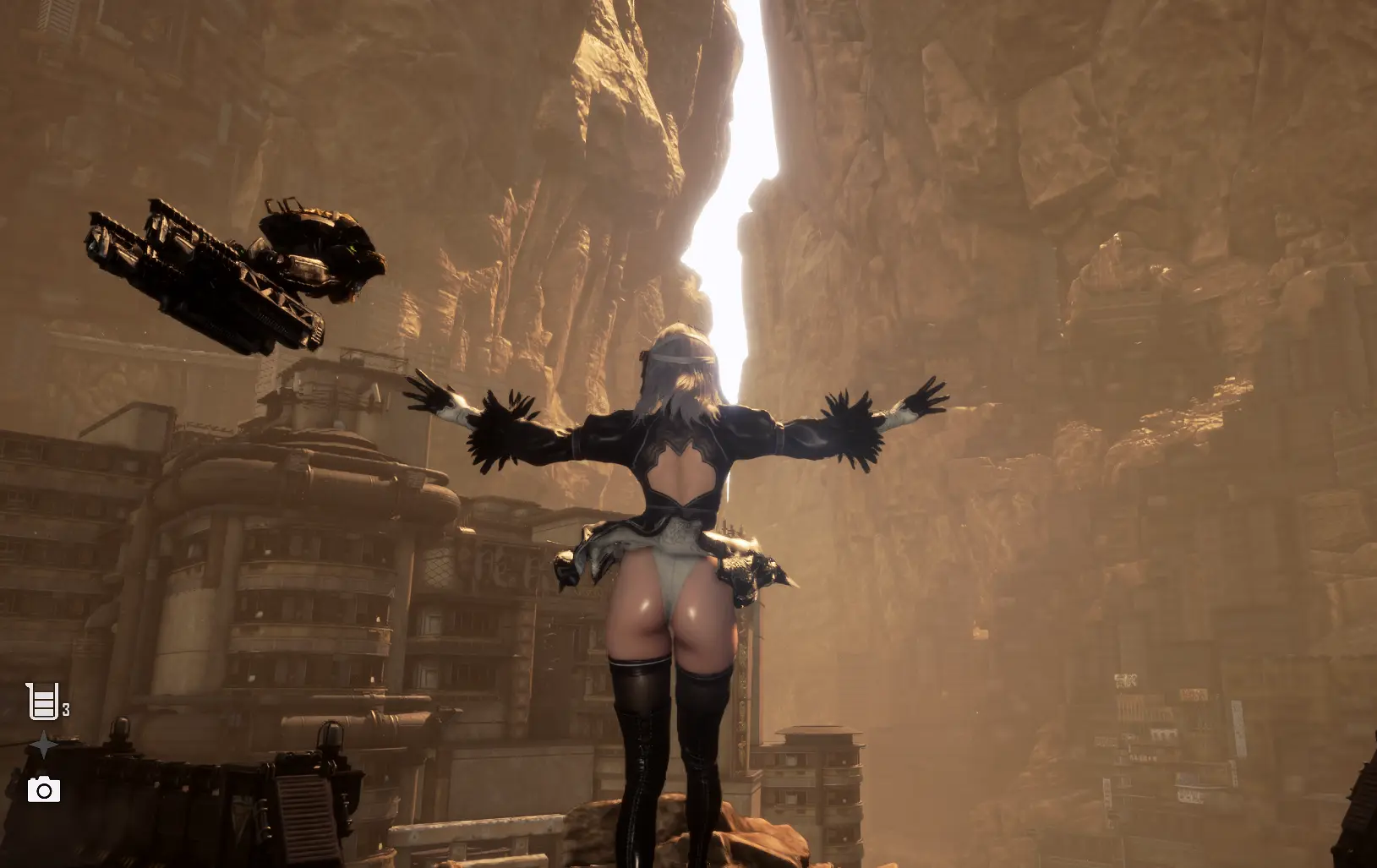 Nier YoRHa No2. Skirt Physics. Camel toe added. Shorter skirt