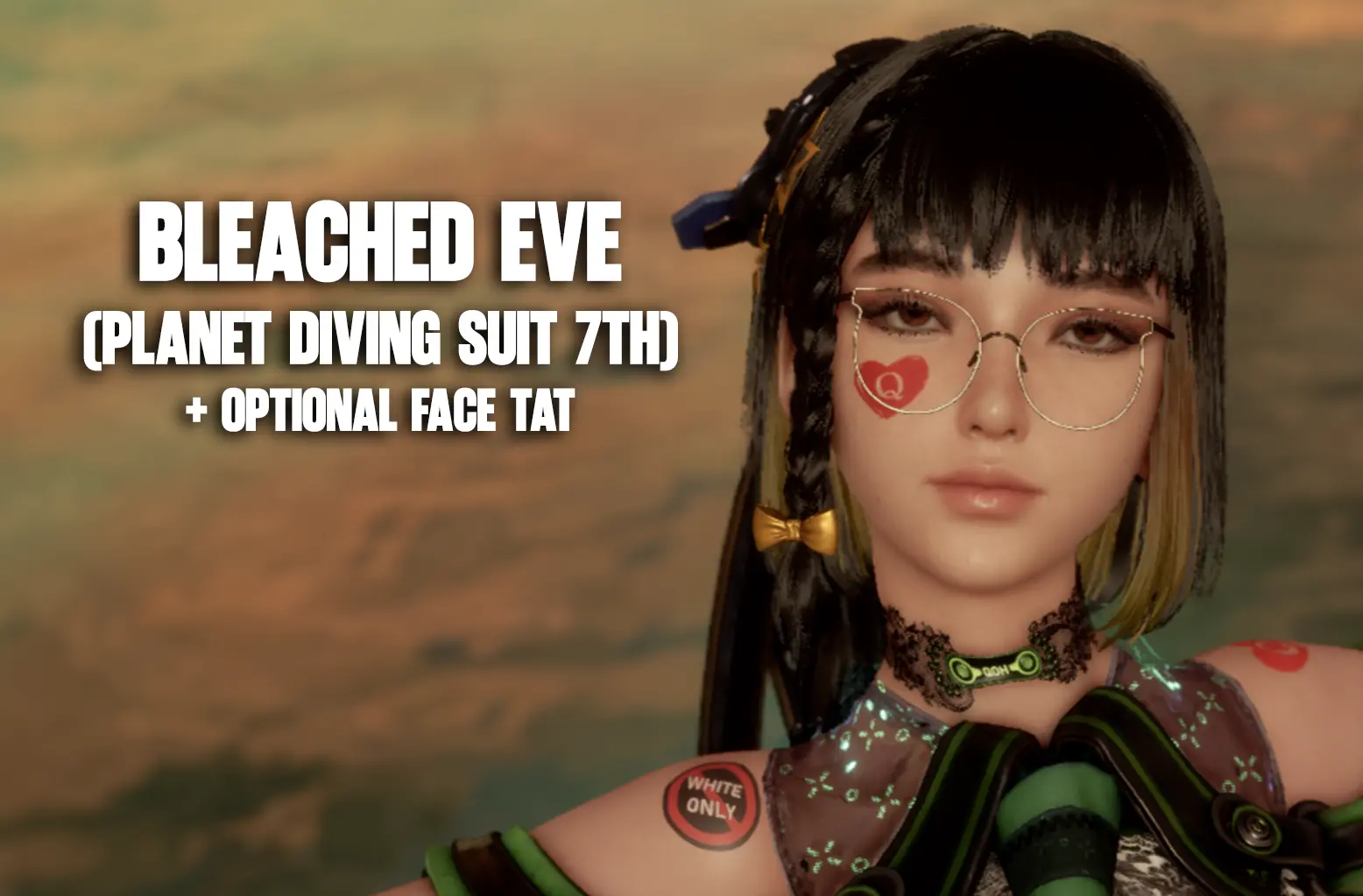 Eve Bleached Tattoos - Planet Diving Suit (7th) + Optional Face Tat