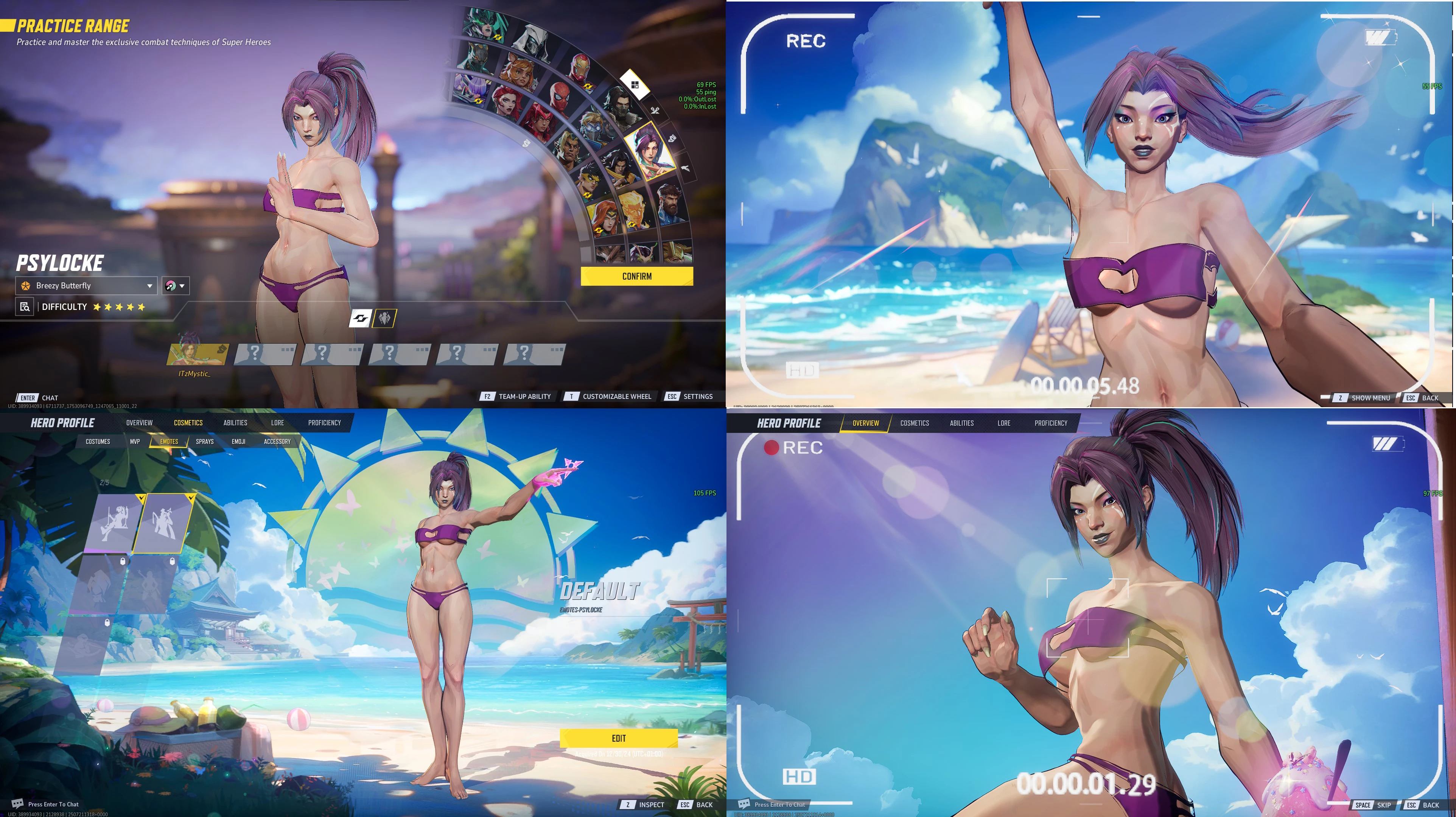 Psylocke Purple Bikini