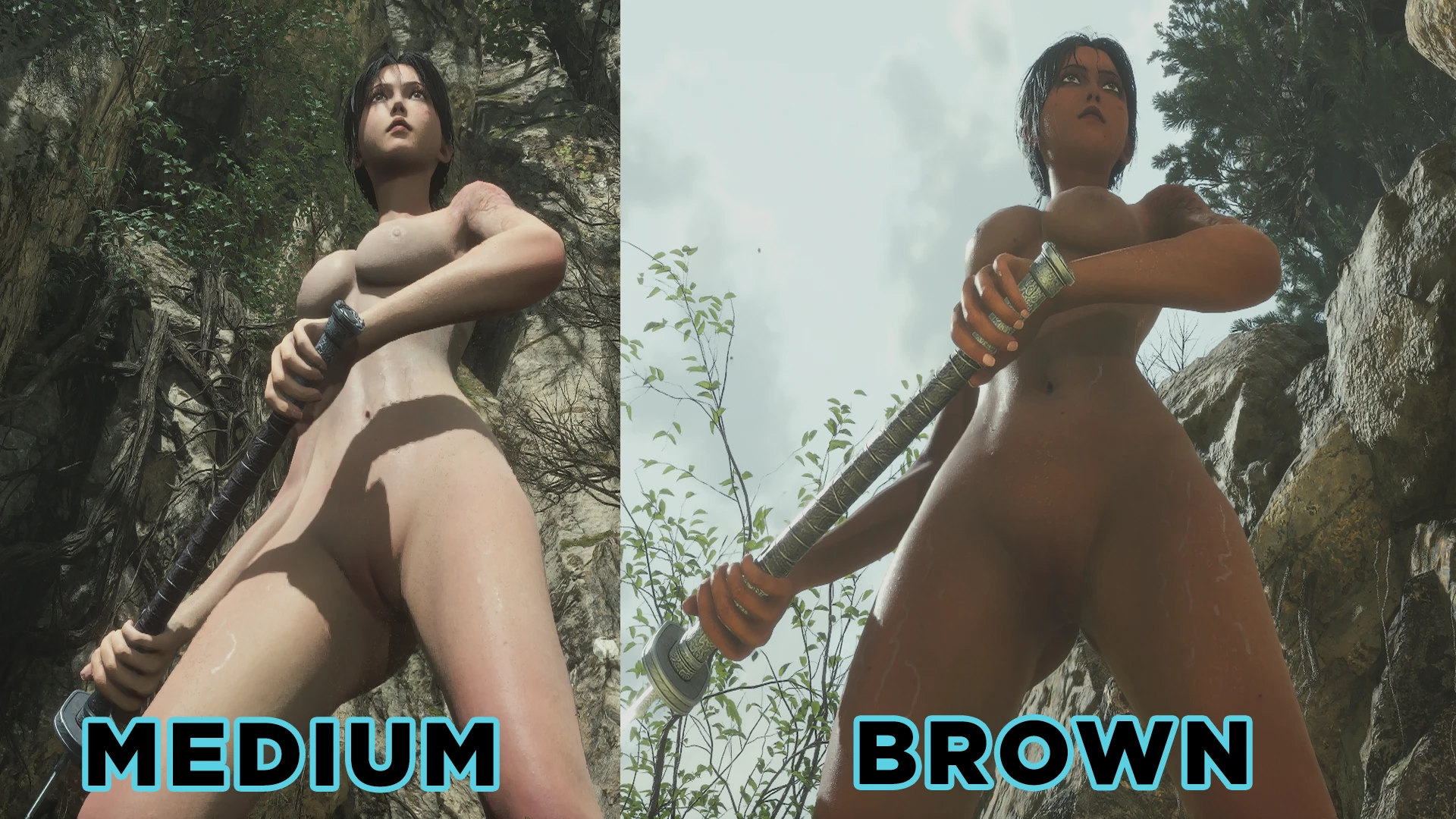 Bai Naked with Wedge Sandals (Skin Brown & Medium)