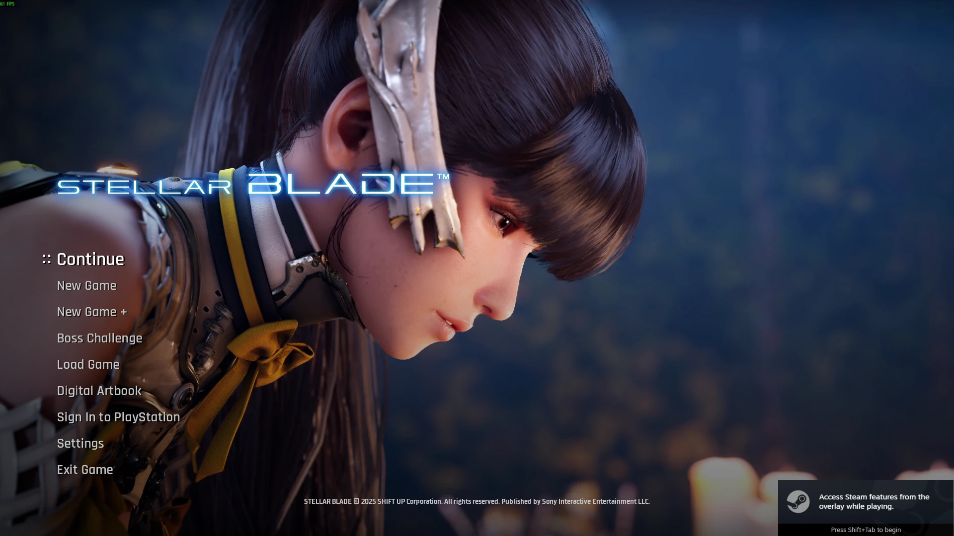 Stellar Blade original main menu
