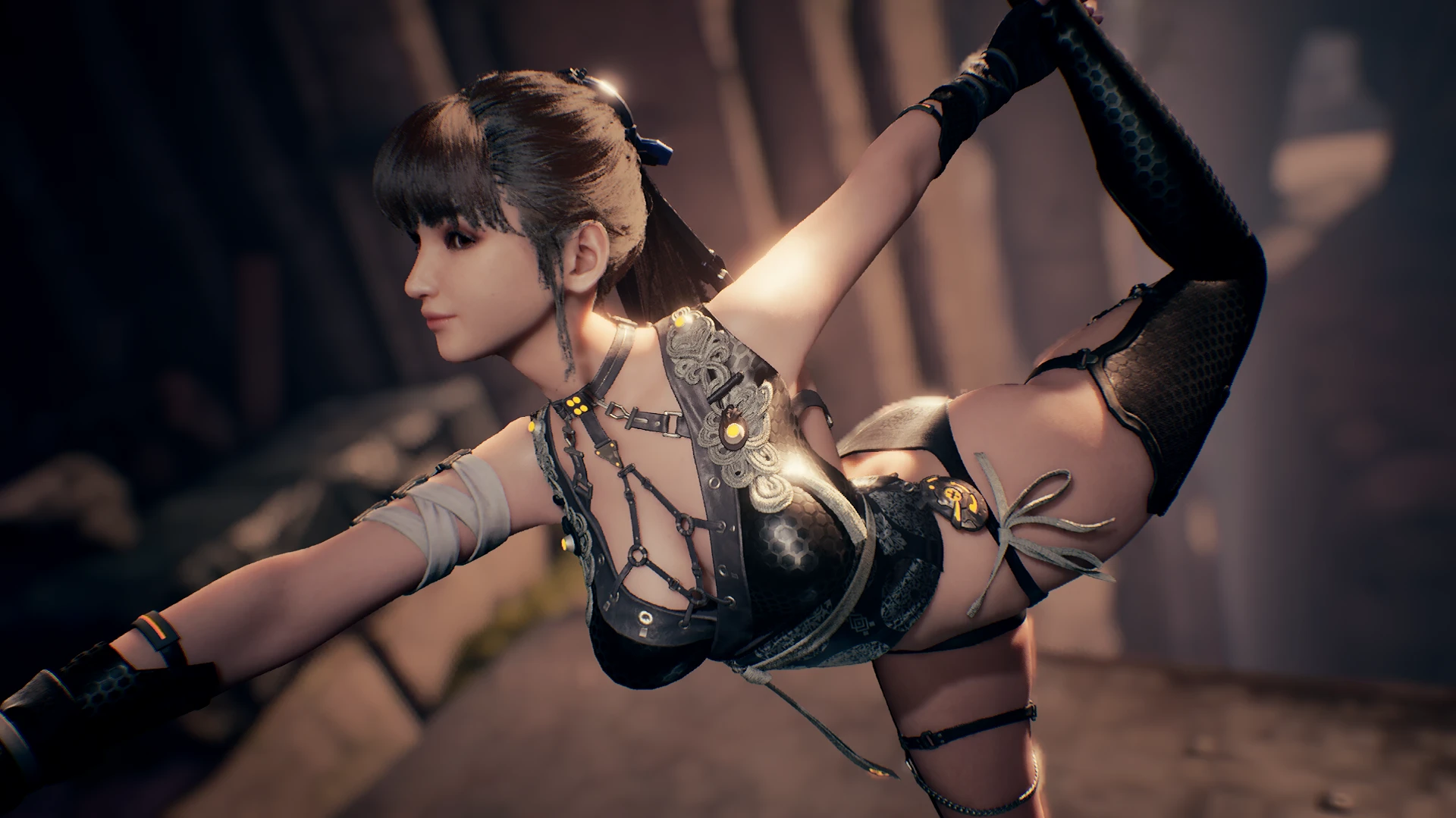 Black kunoichi skirt and cleavage cover removed