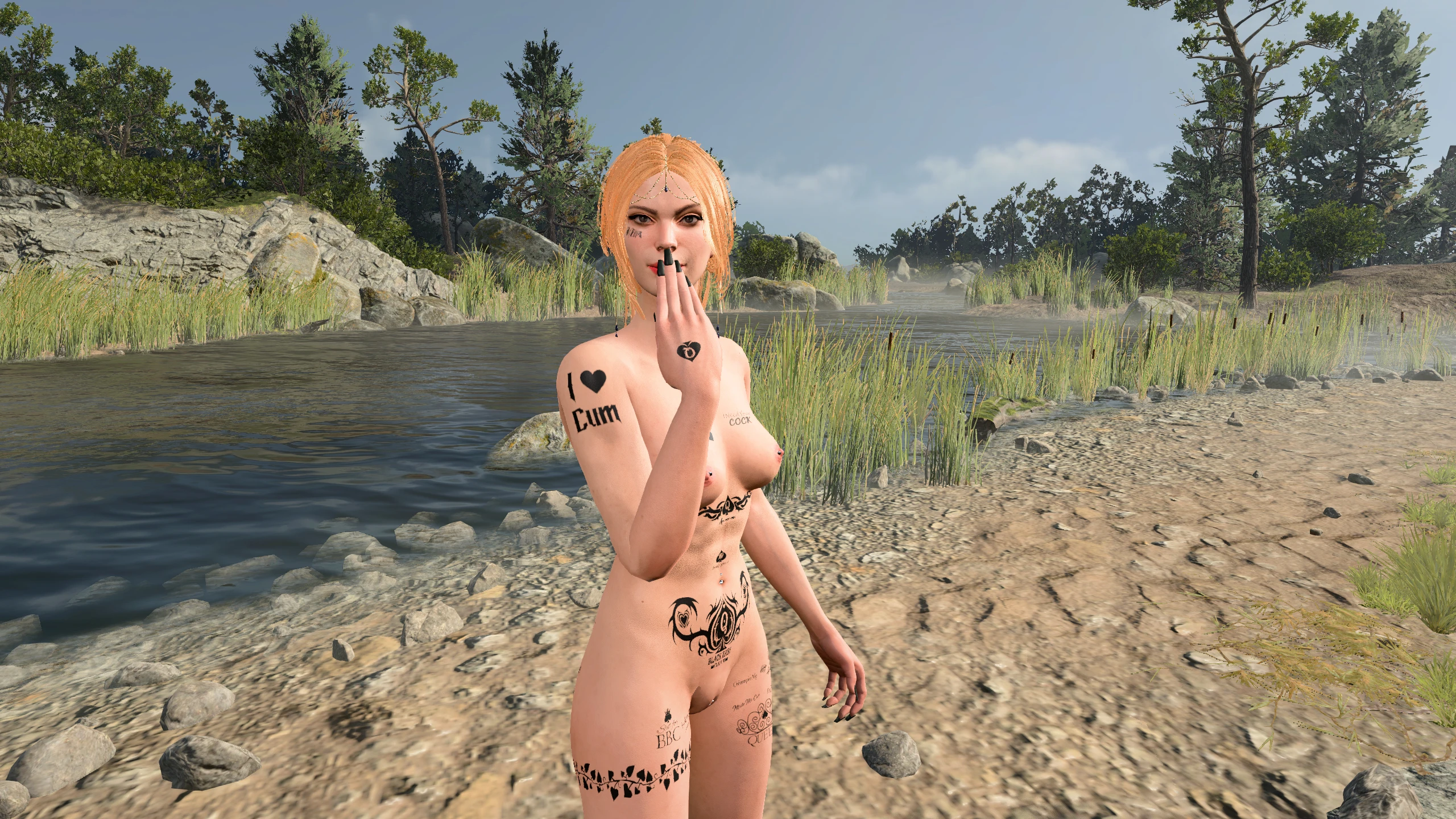 QoS (Queen of Spades) slut tattoo for unique tav for Baldur's Gate 3