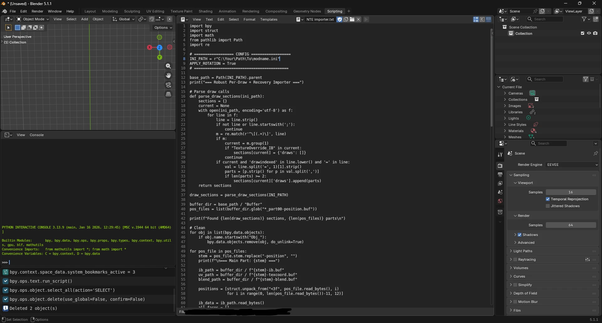NTE 3dmigoto blender importer Mod Preview Image