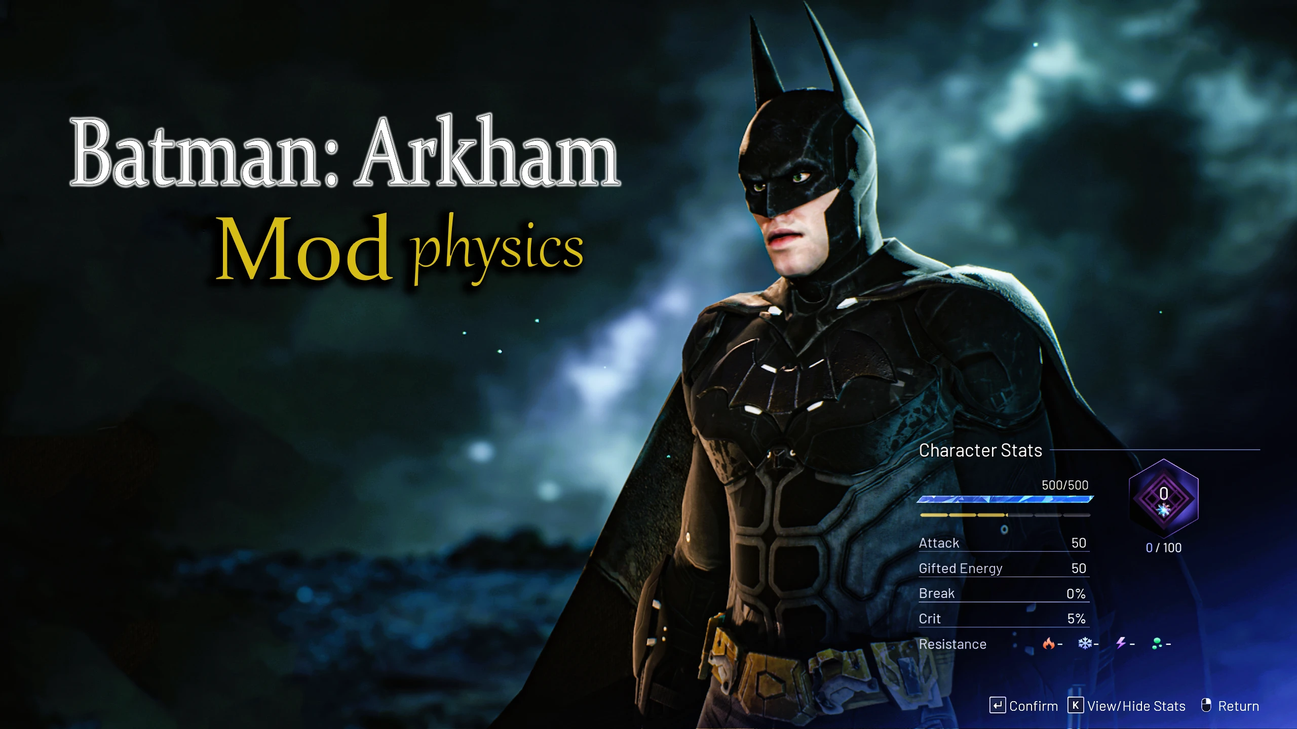 Batman Arkham Physics Cape Mod Preview Image