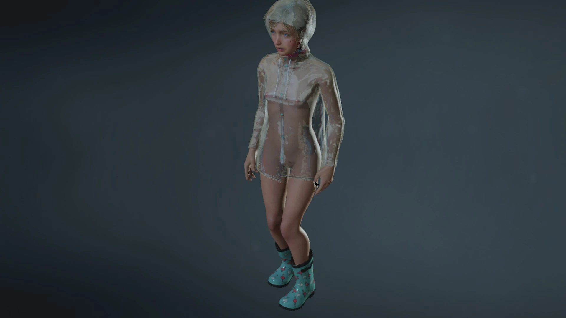 Sherry Revealing Raincoat