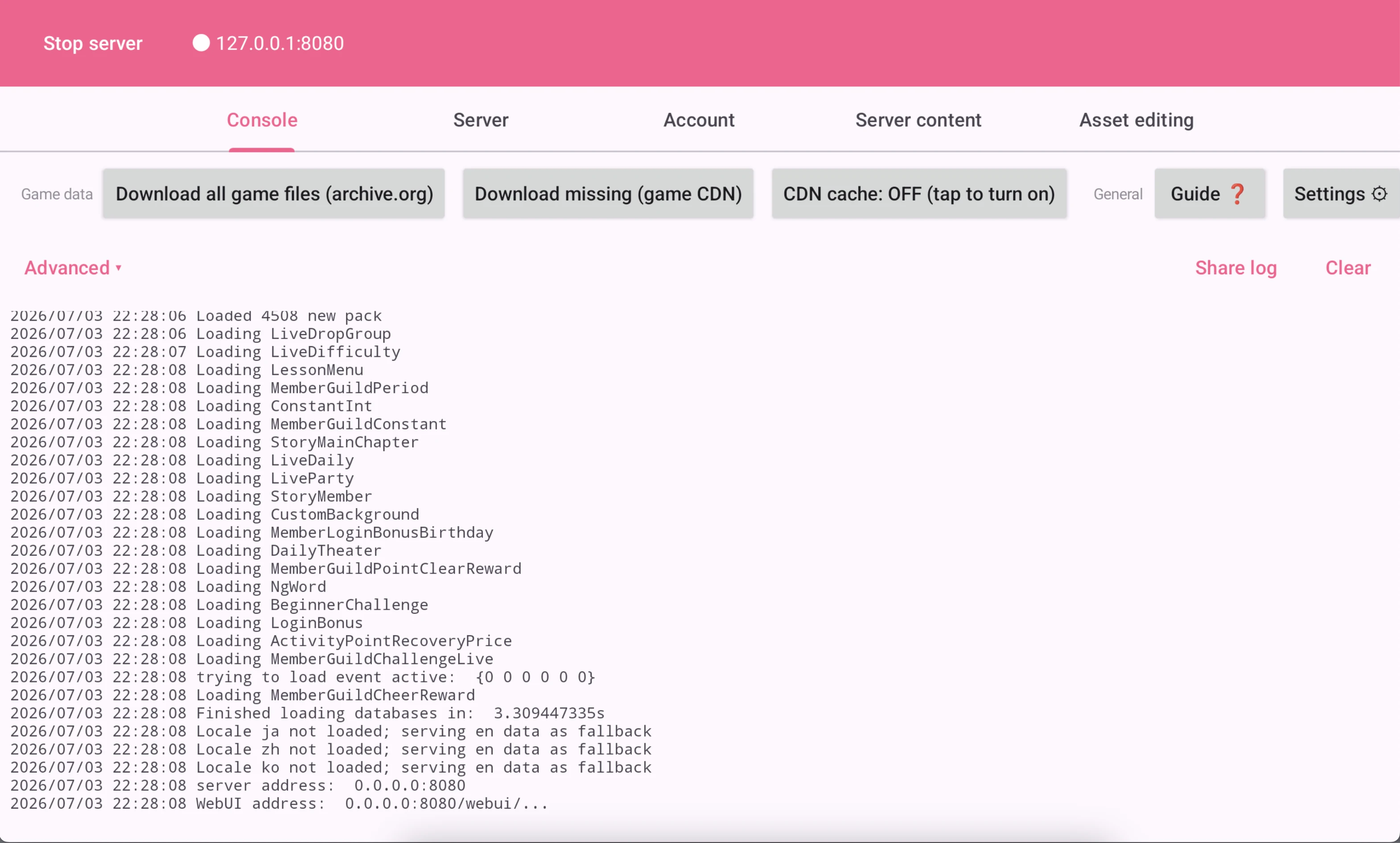 SIFAS Local Server in One Android App (Server + Modding Tools)