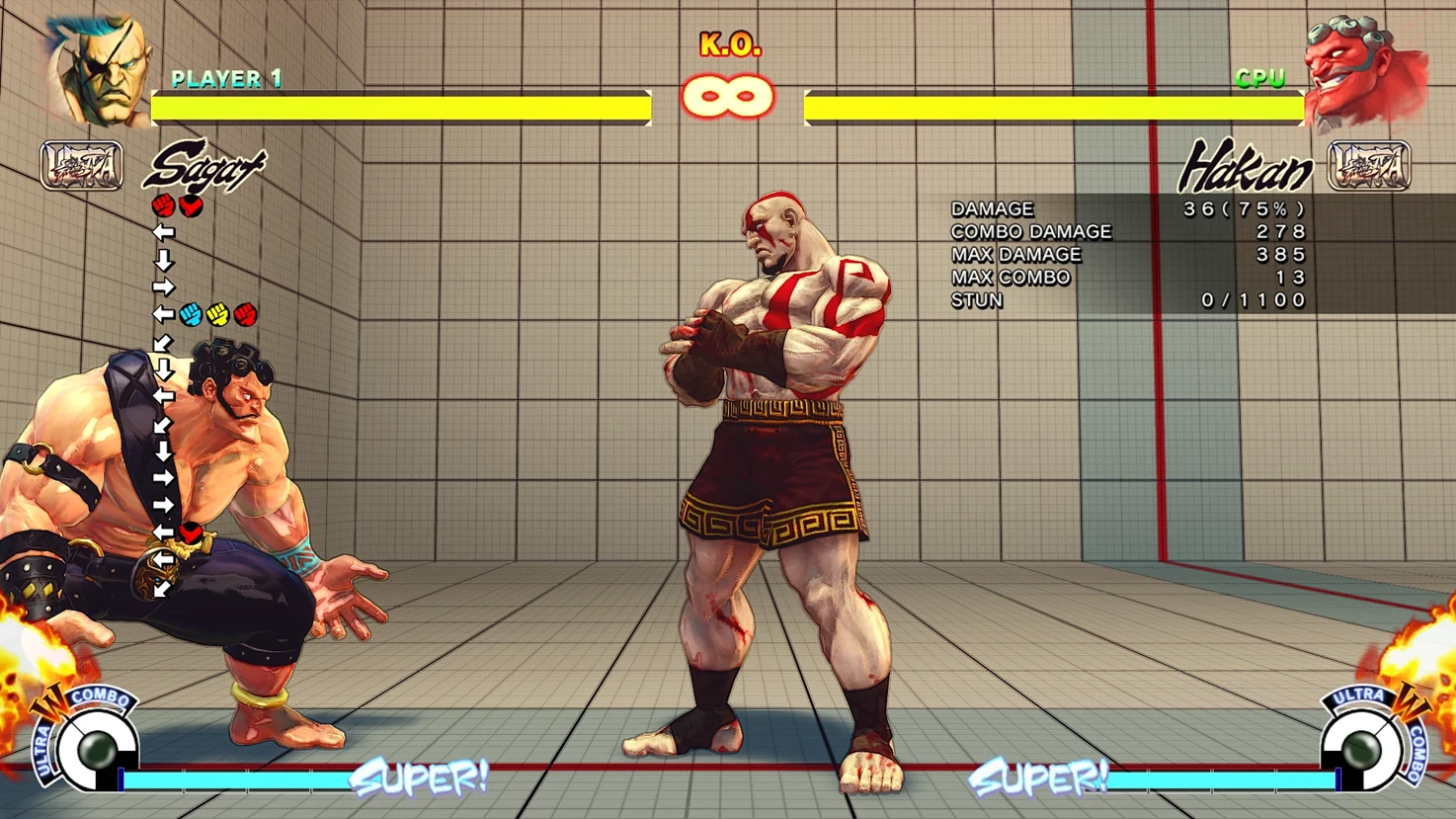 Sagat as Kratos God of War