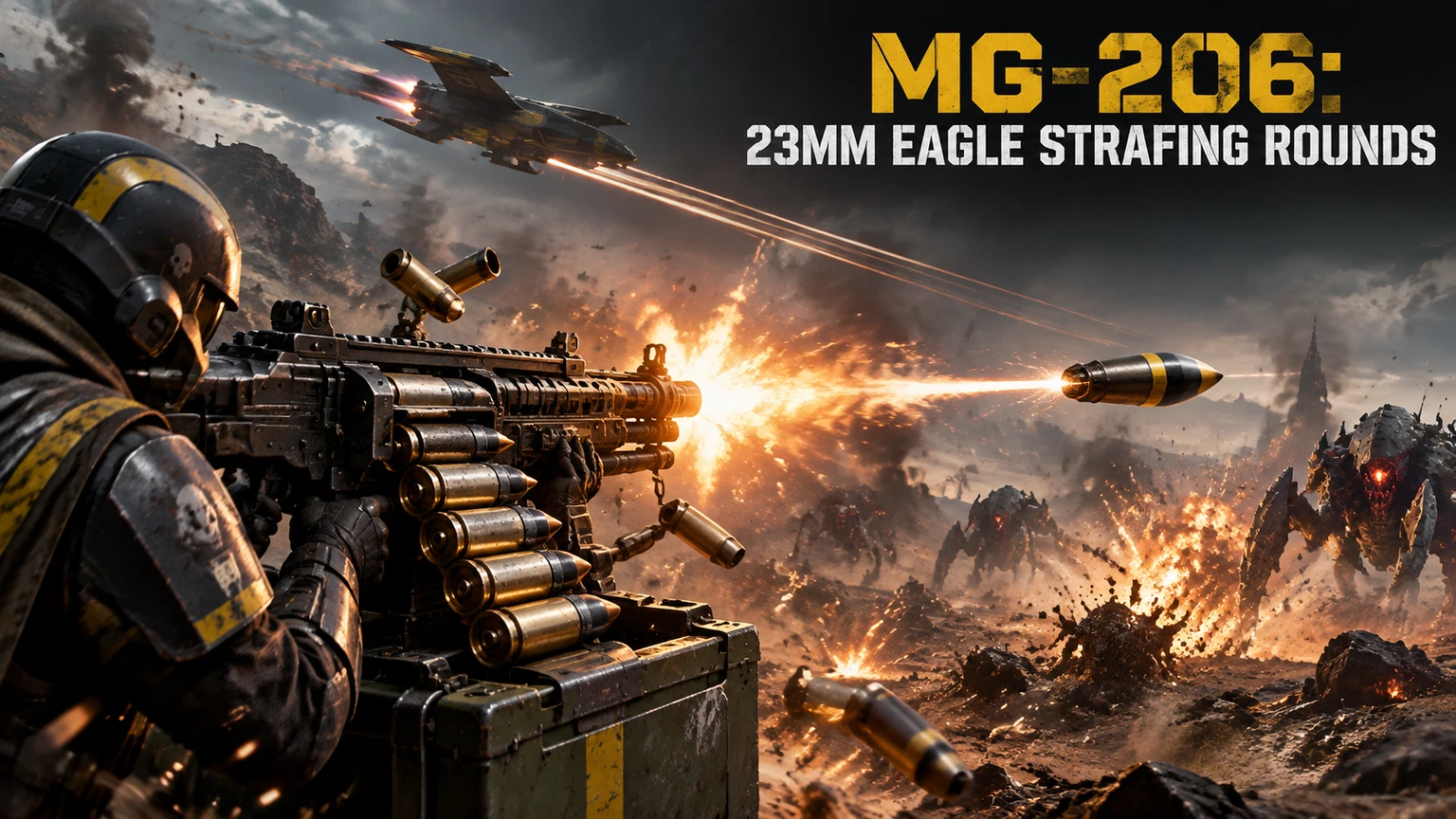 MG-206 with 23mm eagle strafing run rounds Mod