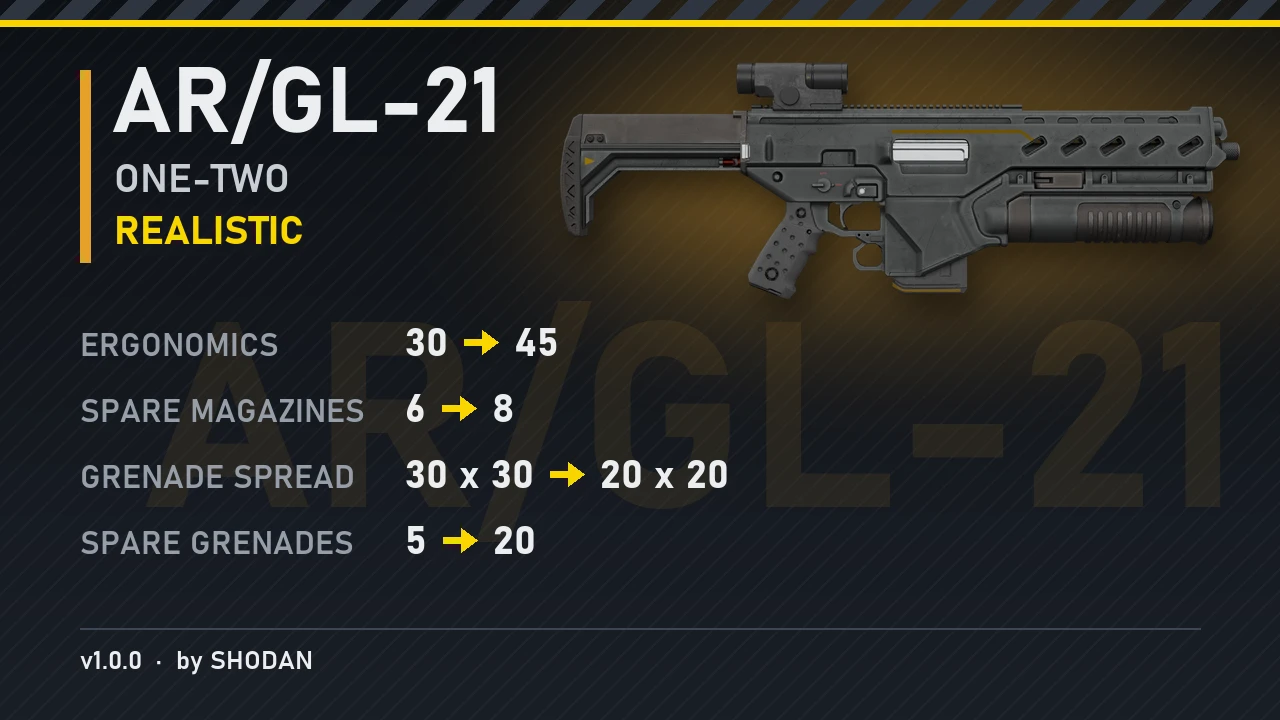 AR/GL-21 One-Two (Realistic) Mod