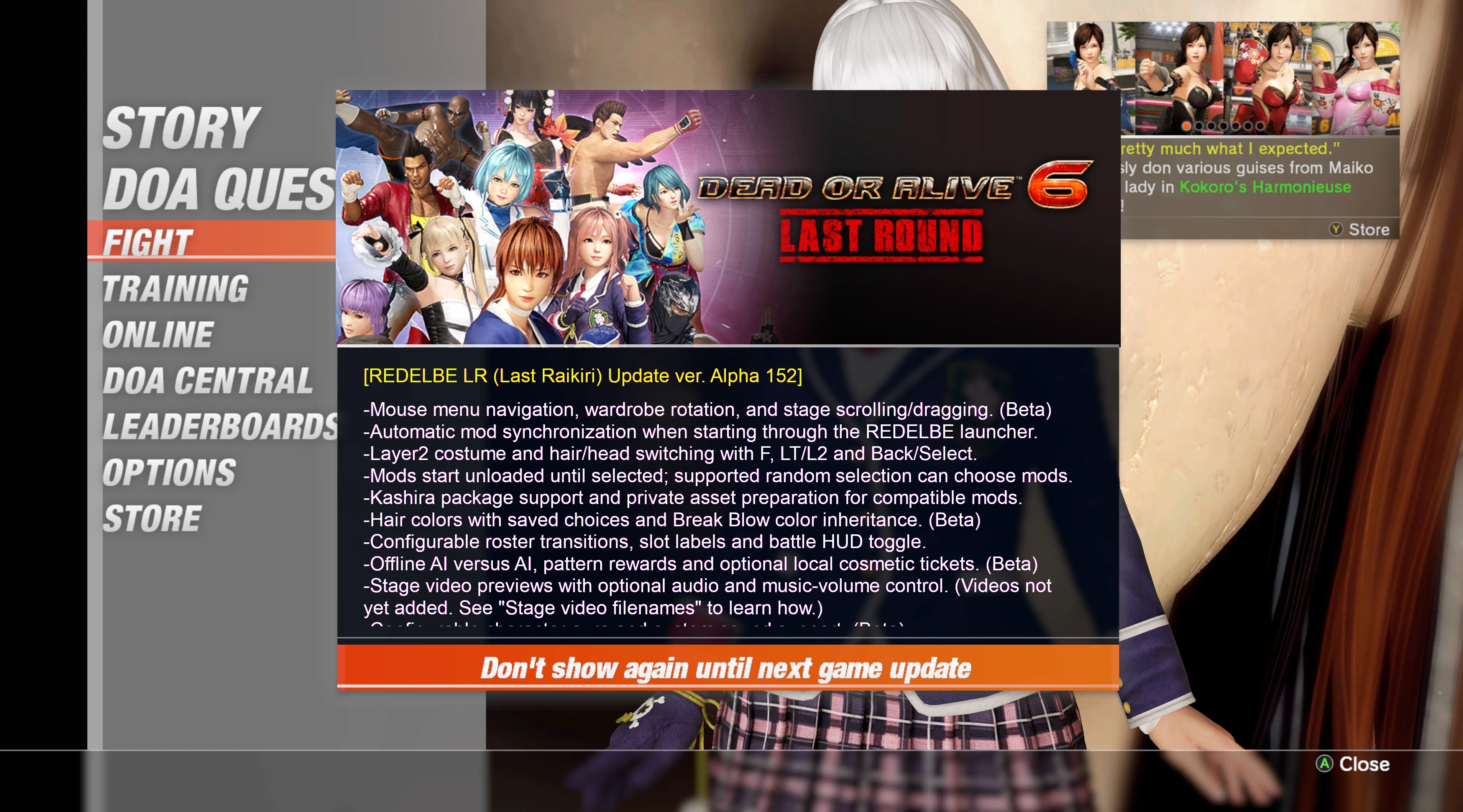 REDELBE's Last Raikiri Dead or Alive 6 Mod Loader Mod