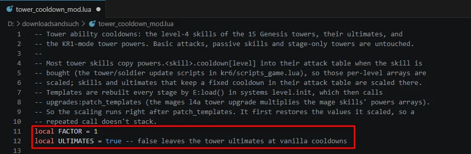 Tower Cooldown Customizer