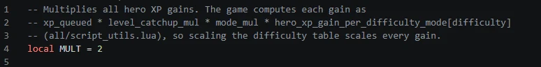 Hero XP multiplier Mod