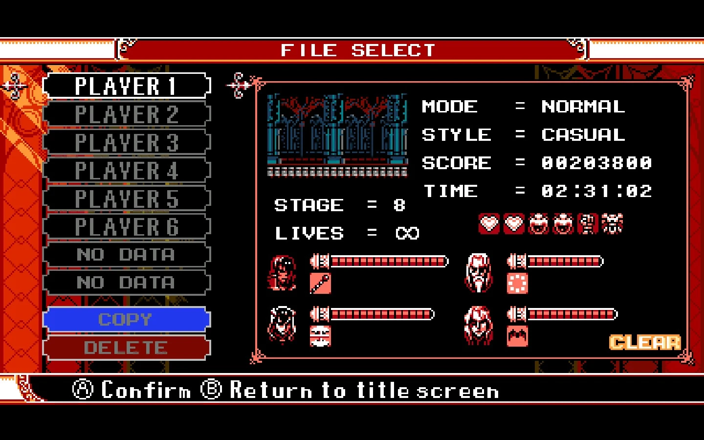 Bloodstained Curse of the Moon Save Mod