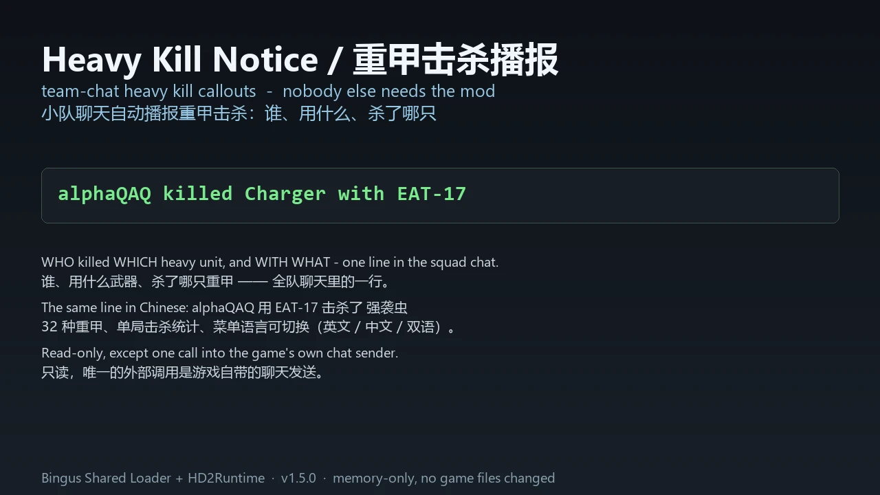 Heavy Kill Notice / 重甲击杀播报 - team-chat heavy kill callouts akl_mod_preview_image