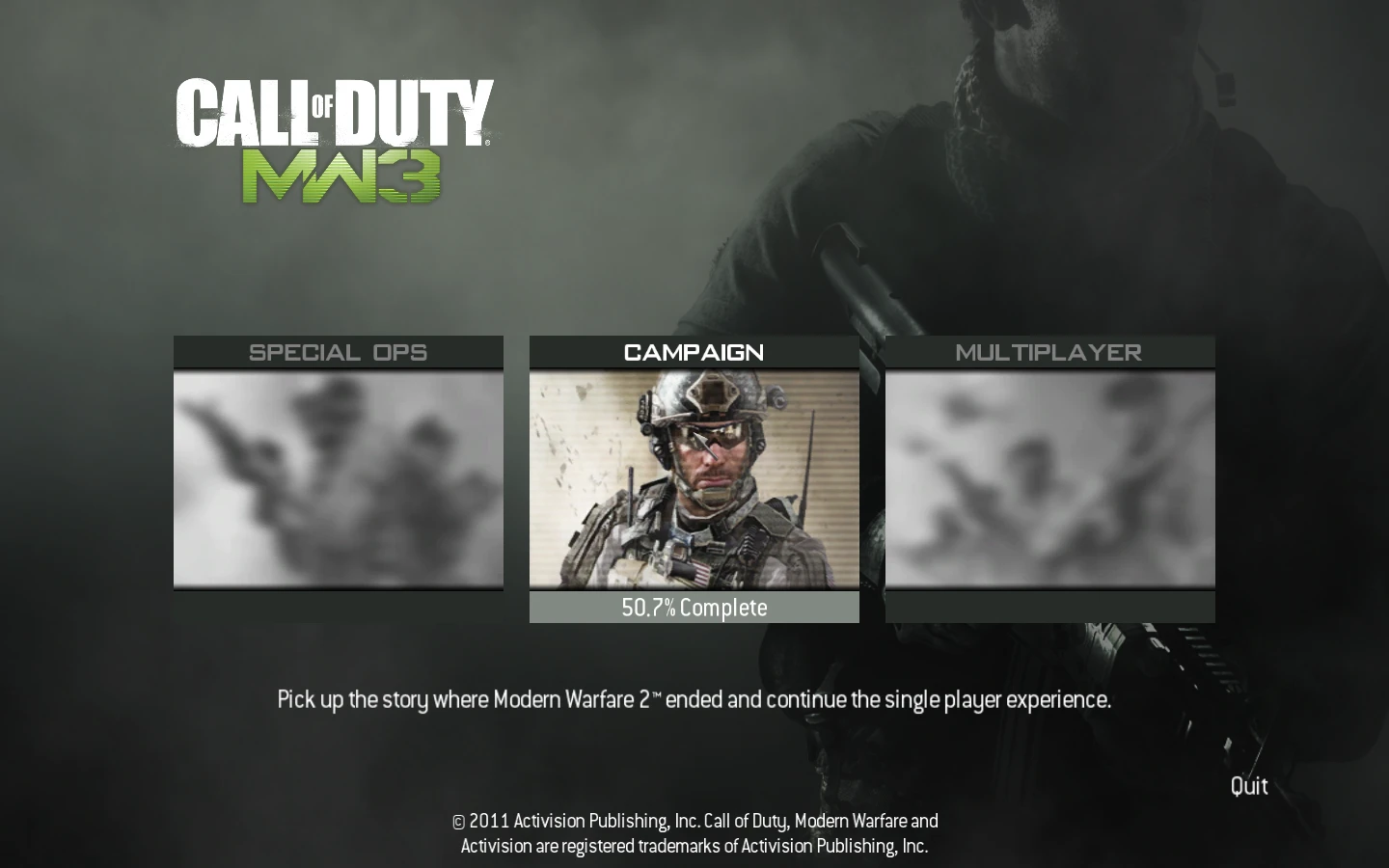 MW3 Singleplayer Campaign Saves