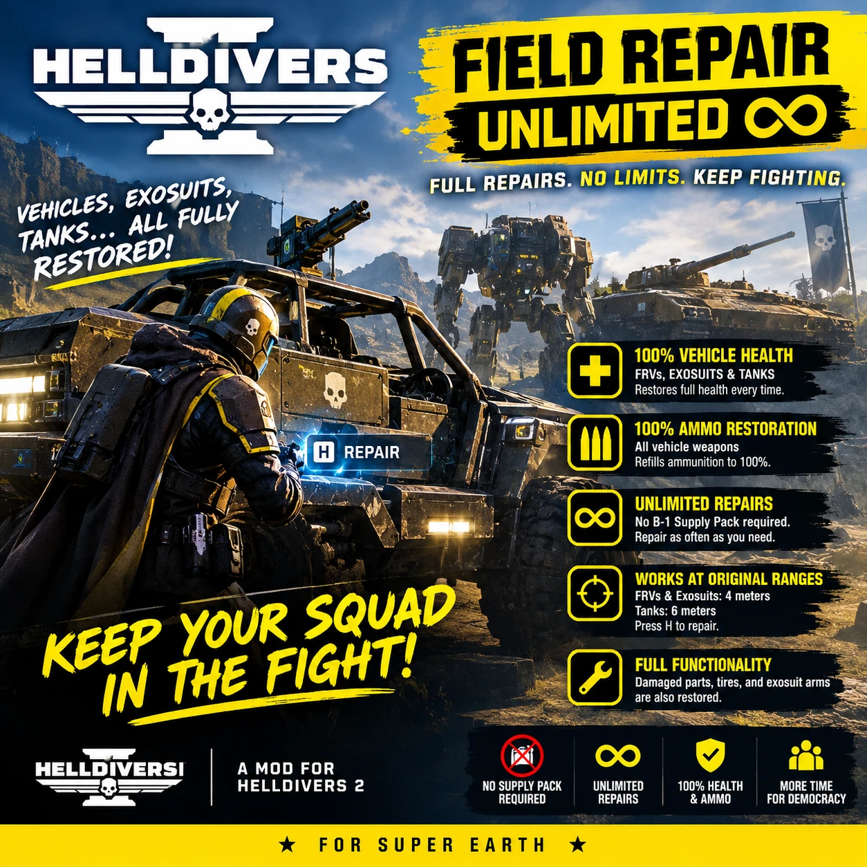 Field Repair - repair vehicles