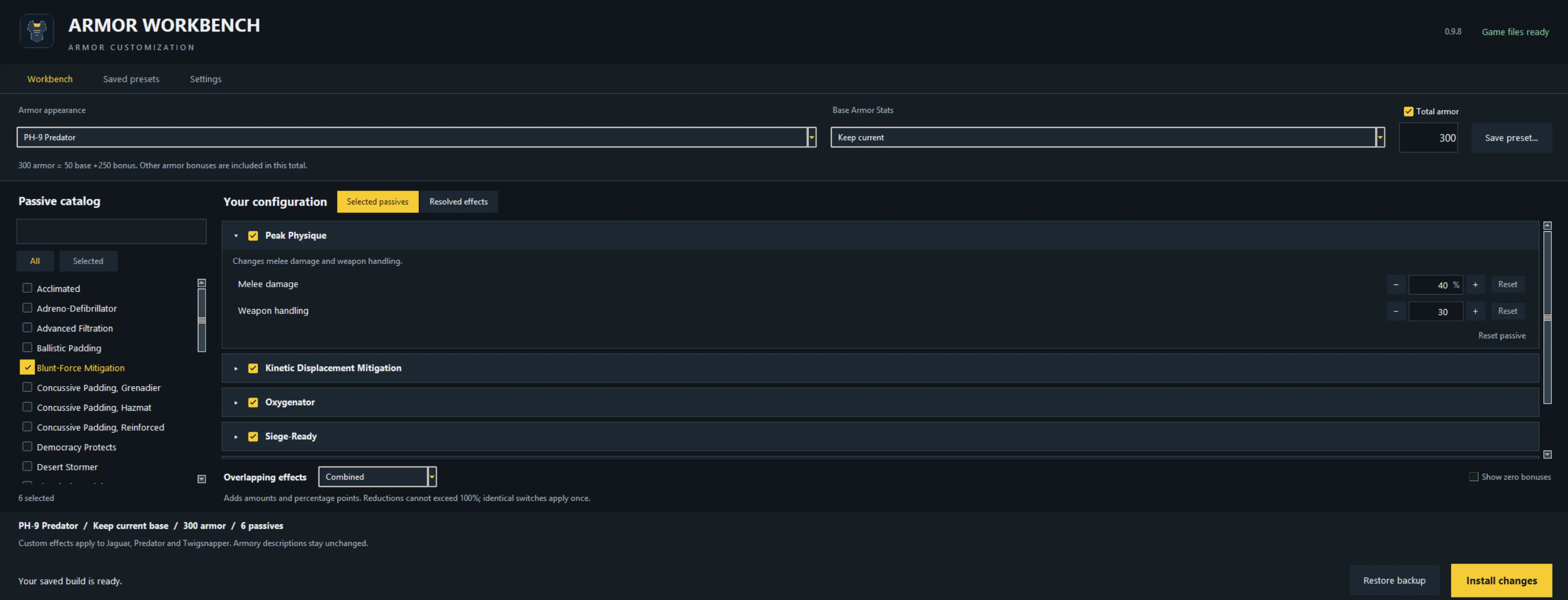 Armor Workbench Offline Editor