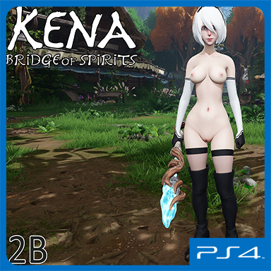 Kena Bridge of Spirits NieR Automata 2B Nude Mod - PS4